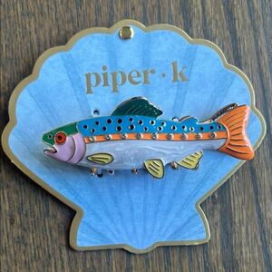 Piper K Colorful Rainbow Trout Fish Hair Clip